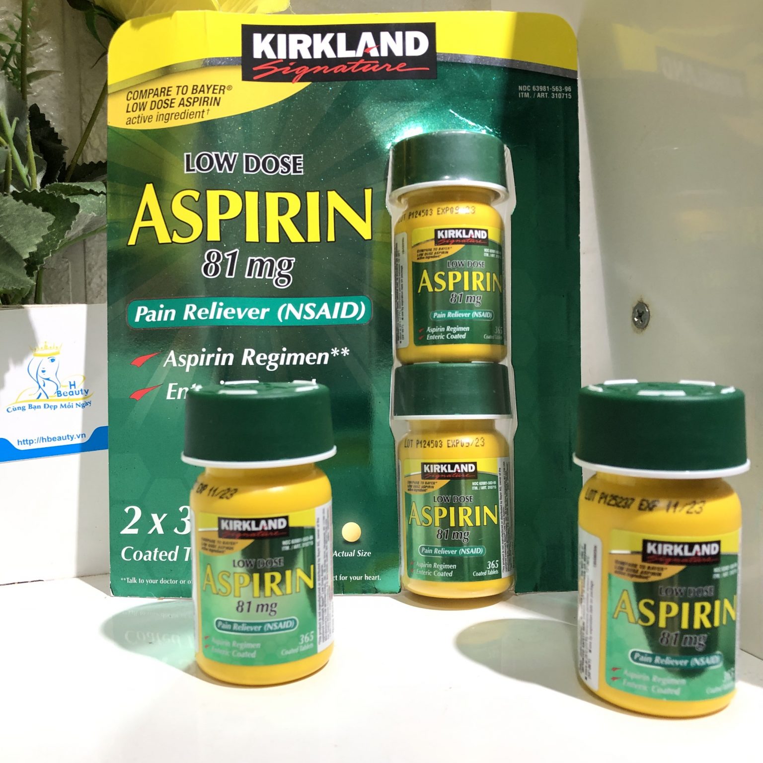 Aspirin 81mg thương hiệu Kirkland của Mỹ HBeauty.vn Cùng bạn đẹp