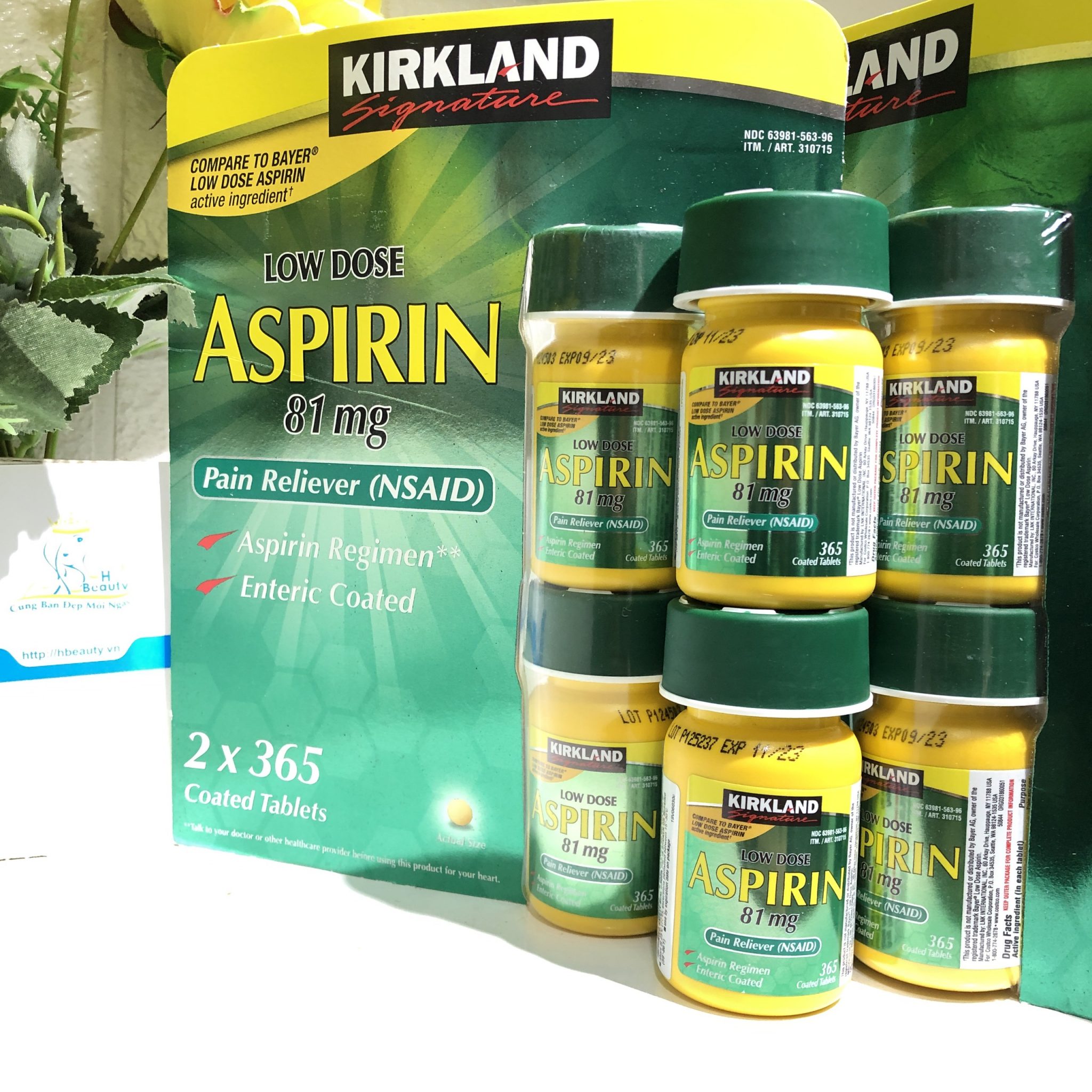 Aspirin 81mg thương hiệu Kirkland của Mỹ HBeauty.vn Cùng bạn đẹp
