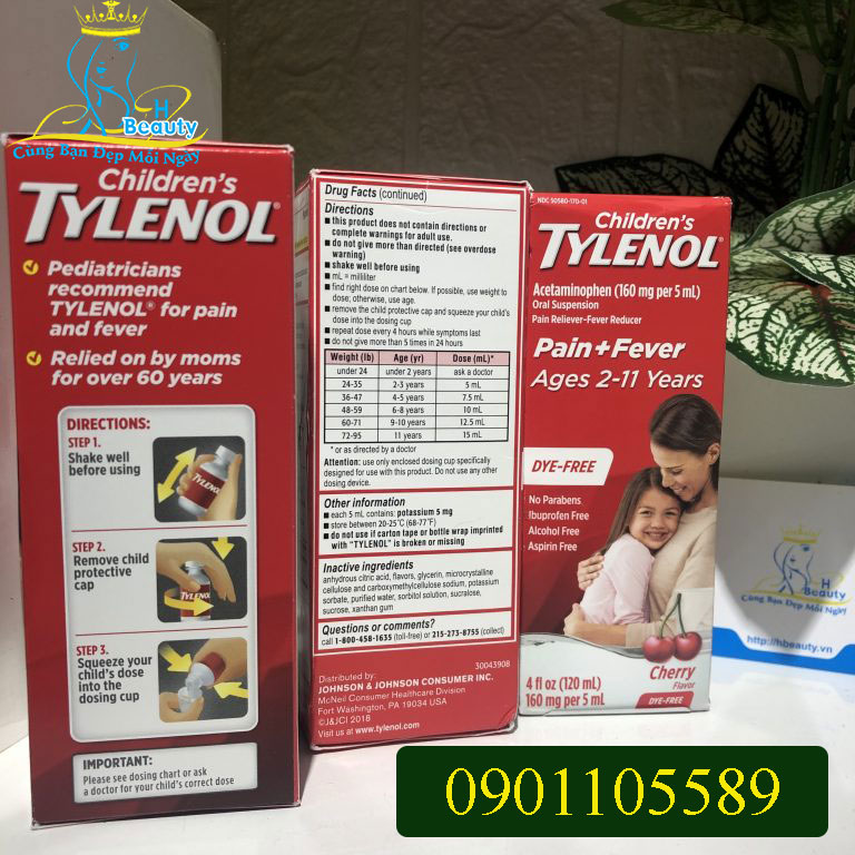 Siro giảm đau hạ sốt cho trẻ 2-11 tuổi Siro Tylenonl Children