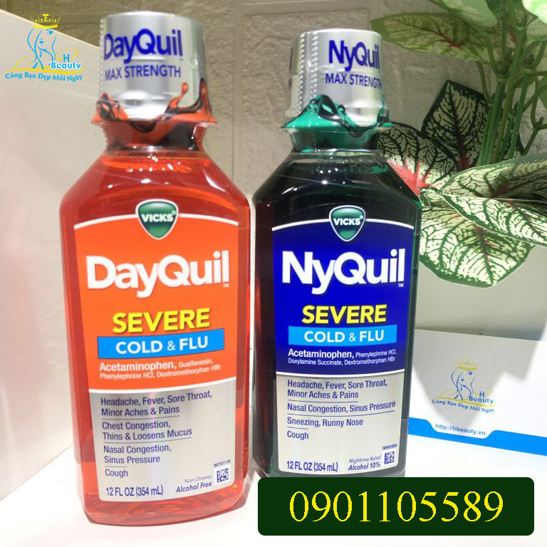Siro trị ho, cảm lạnh, cảm cúm, giảm đau hạ sốt Dayquil & Nyquil