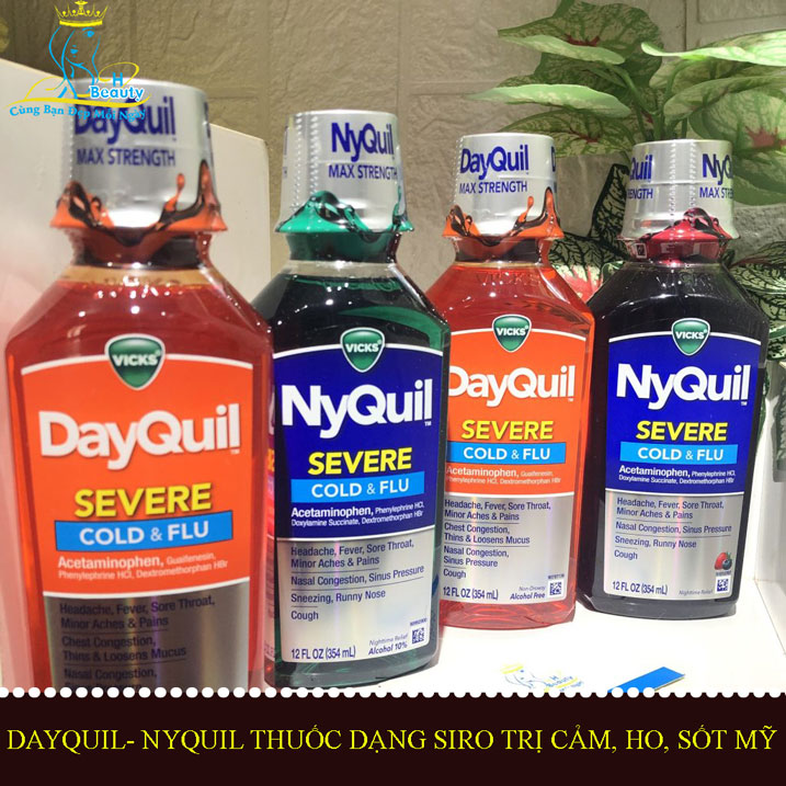 Dayquil- Nyquil thuốc dạng siro trị cảm, ho, sốt Mỹ